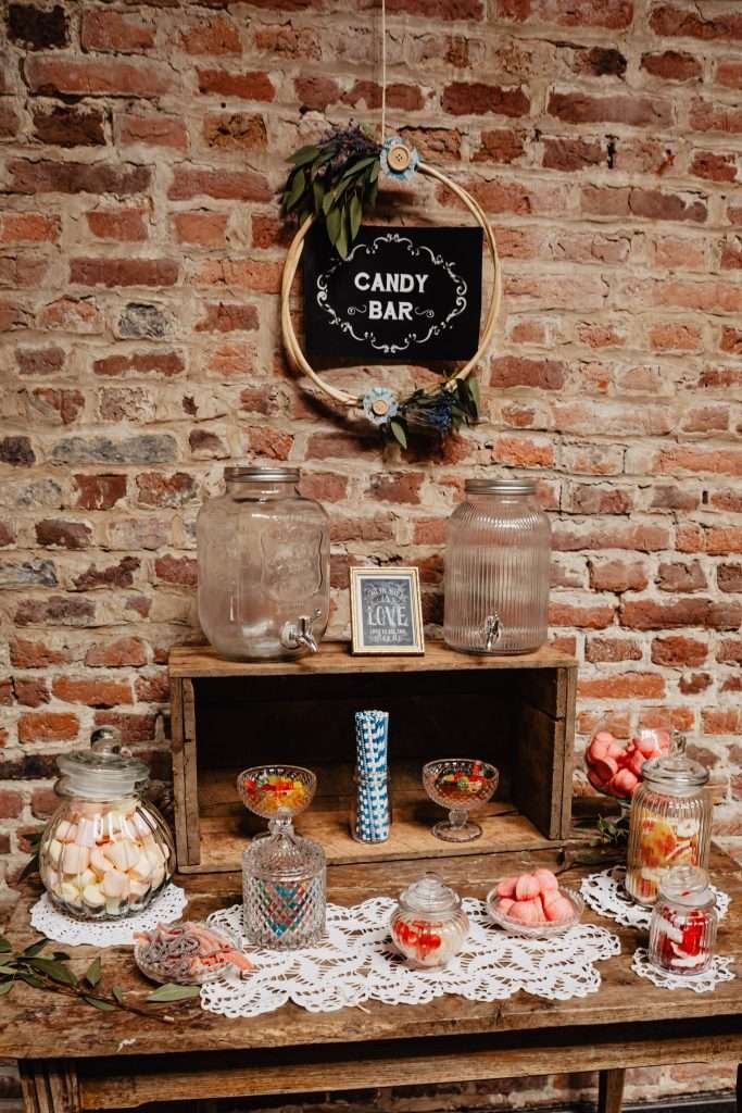 photos mariage soirée  décoration candy bar 