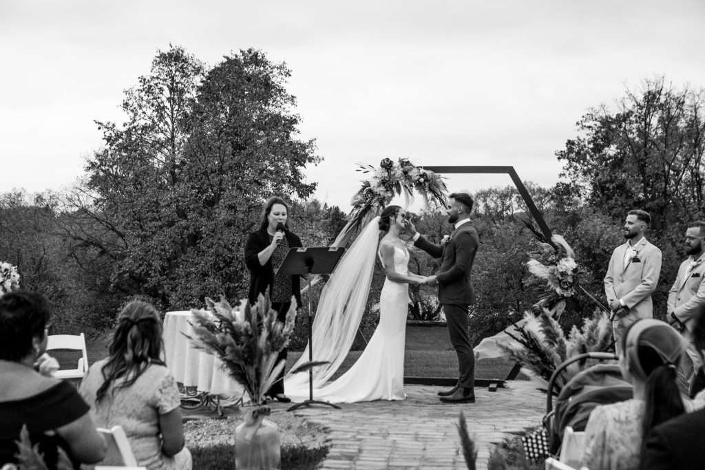 outdoor ceremony winnipeg wedding autumn